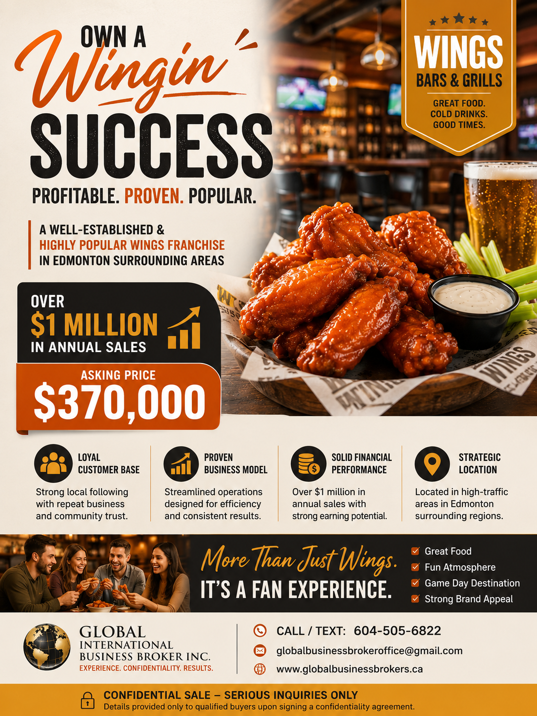 Wings with Bar and Grills Franchise in Alberta